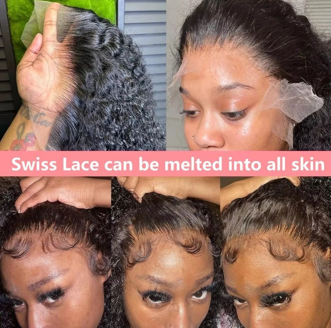 Brazilian, Water Wave Glueless lace front wig