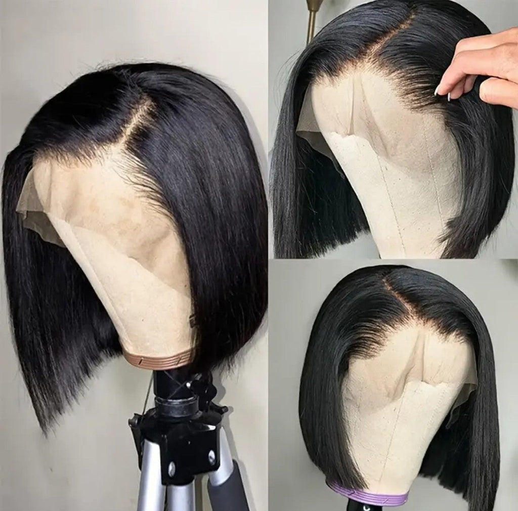 Brazilian Short Straight Bob, Glueless Lace Front Wig