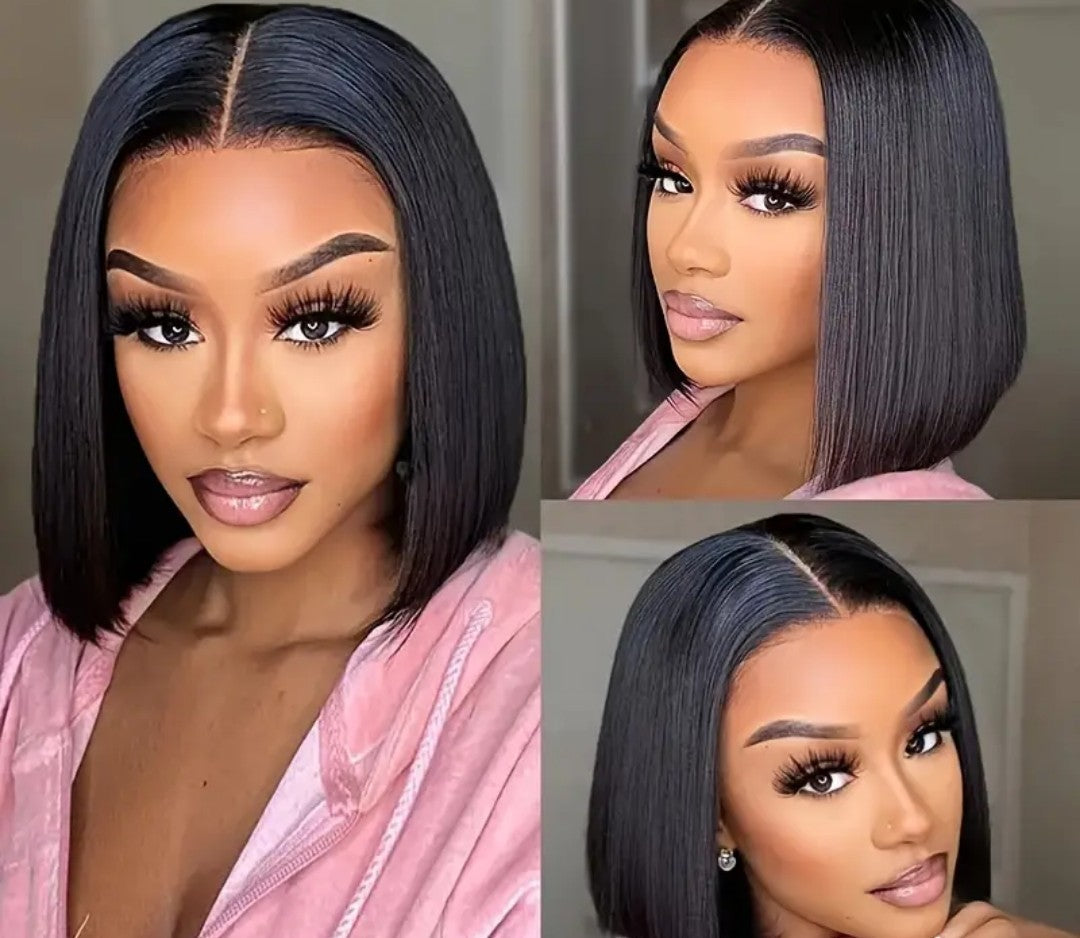 Brazilian Short Straight Bob, Glueless Lace Front Wig